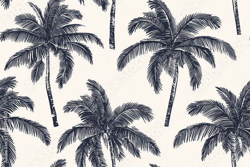Vintage Palm Tree Pattern in vector graphic, tropical background pattern in summer botanical vibes.