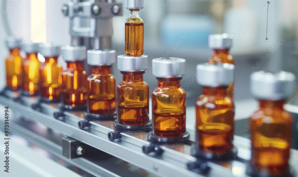 medical vials on production line at pharmaceutical factory pharmaceutical machine working pharmaceutical glass bottles production line medical vials on production line at pharmaceutical factory pharmaceutical machine working pharmaceutical glass bottles production line