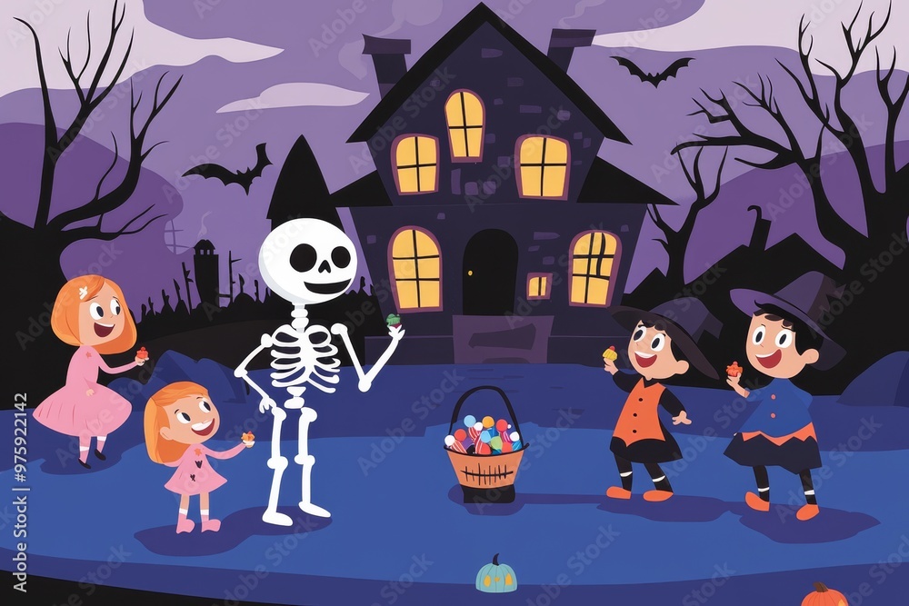 Trick or Treating with a Friendly Skeleton Trick or Treating with a Friendly Skeleton