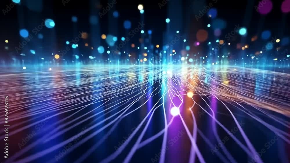 abstract high speed internet fiber blue background