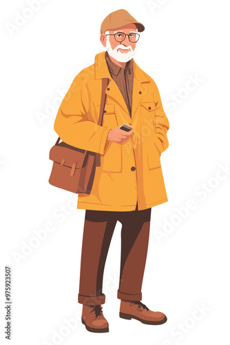 Vector of an old detective