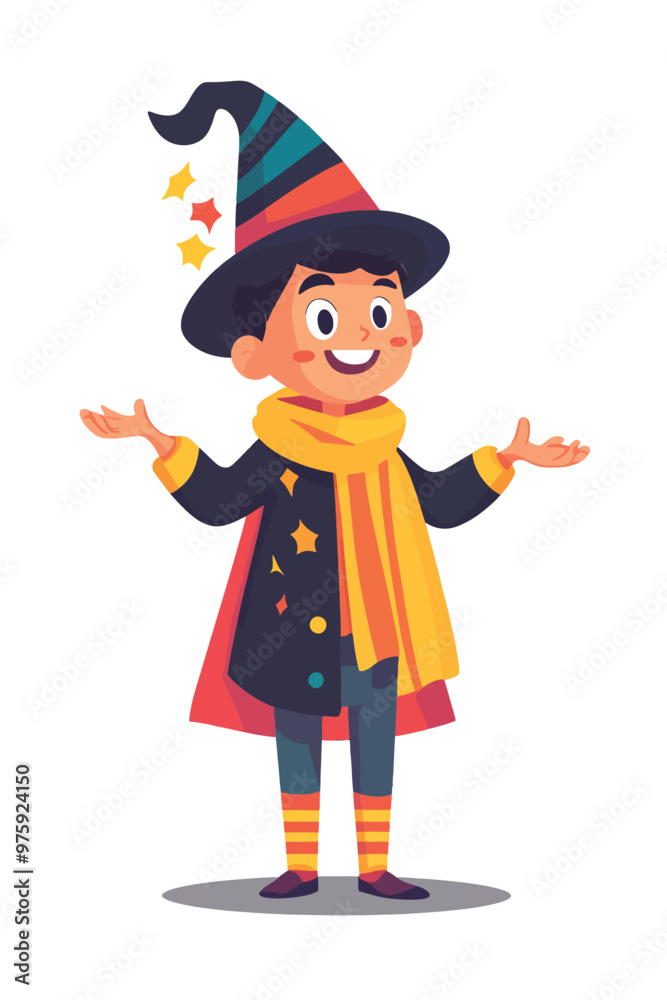 A child wearing magician outfit