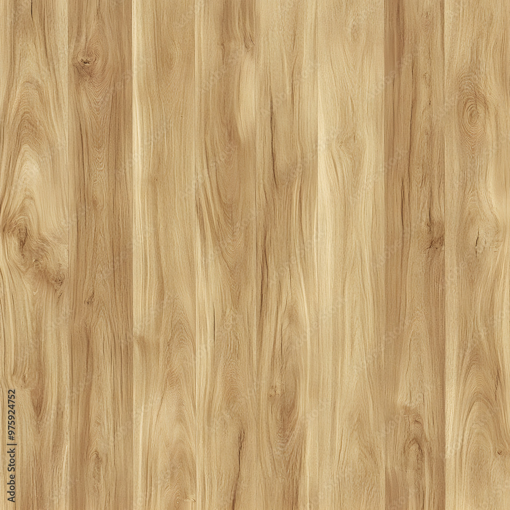 Naklejka premium Close-up of light-colored wood plank with fine grain visible oak wood