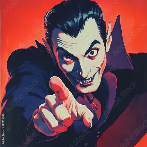 Fangtastic Offers - Vampire Character Pointing to Exclusive Online Deals in Email Newsletter Header photo