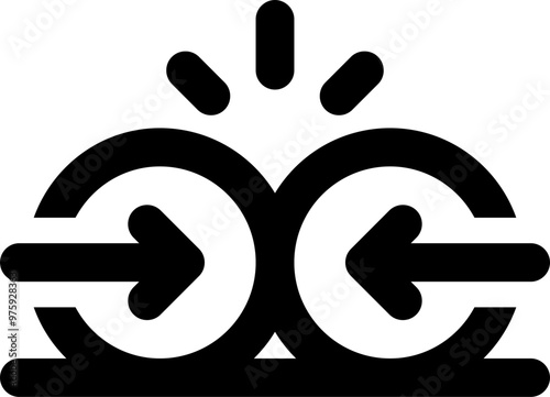 UI collision Vector Icon Illustration. Line Style
