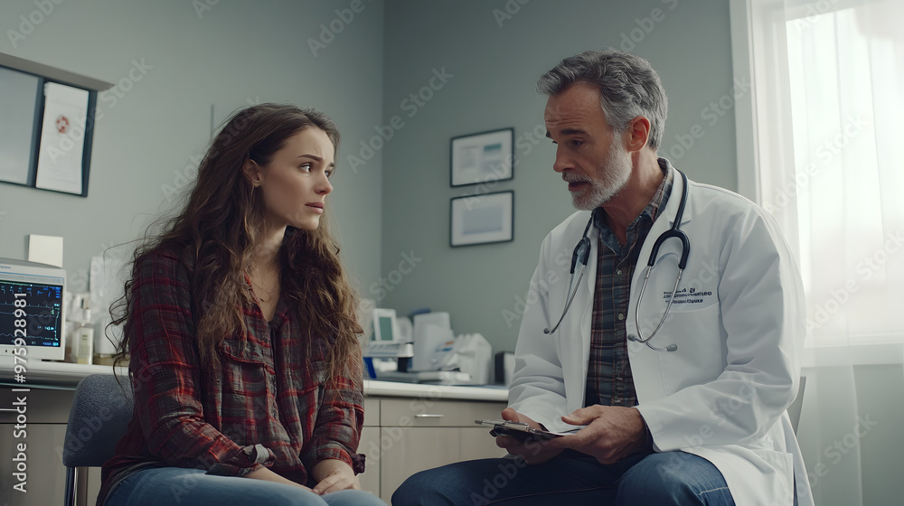 Fototapeta premium Doctor consulting young woman in a medical office