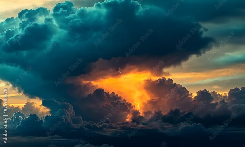 Lightning Strike Through Dark Clouds Lightning Strike Through Dark Clouds