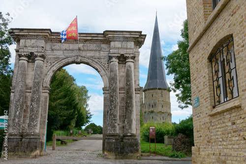 La Porte de Marbre entrée de l'abbaye Saint-Winoc à Bergues - Nord - France 