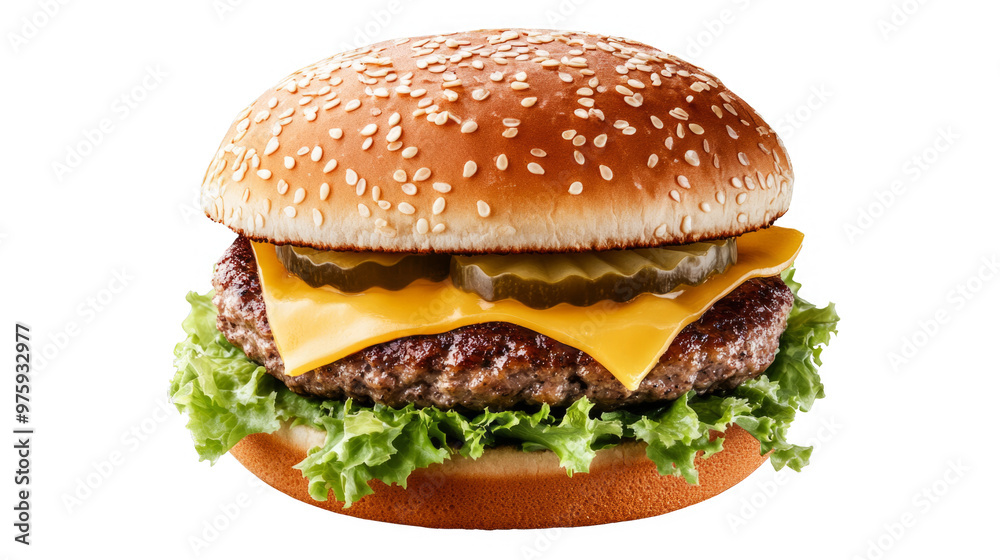 Signature burger isolated on a transparent background. Signature burger isolated on a transparent background.