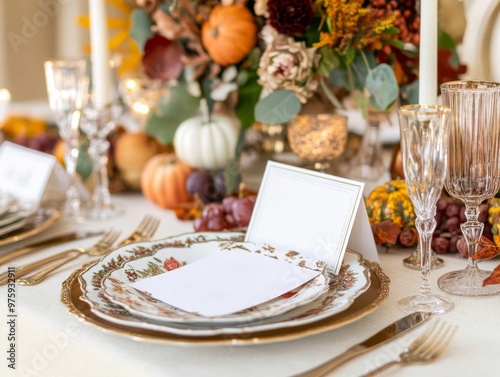 Elegant Table Setting with Floral Centerpiece and Place Cards