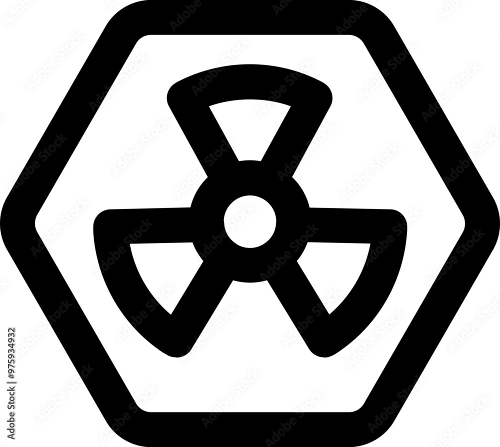 Fototapeta premium UI radiation Vector Icon Illustration. Line Style