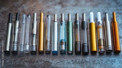 Idea of synthetic nicotine. Different types of electronic cigarettes that are disposable. contemporary substitutes for nicotine, vaping, and smoking