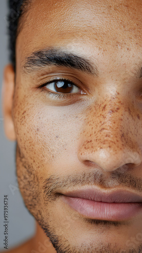 Extreme close-up of a hyperpigmentation skin condition of a man