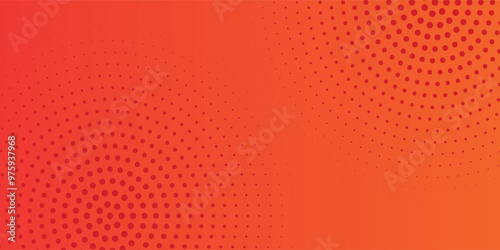 Vintage cartoon style halftone patterned wallpaper design, modern dot orange.