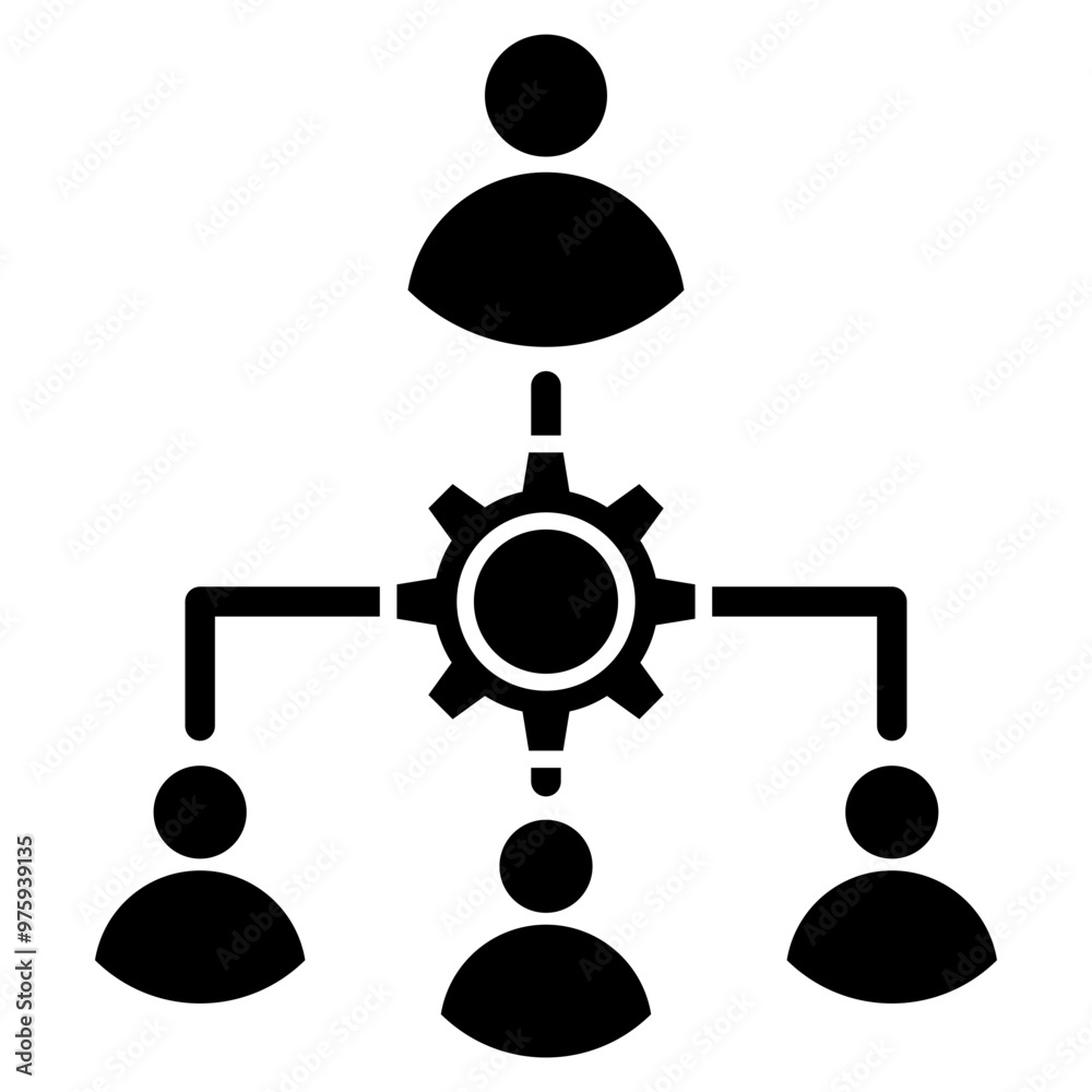 Human resources icon with glyph style Human resources icon with glyph style