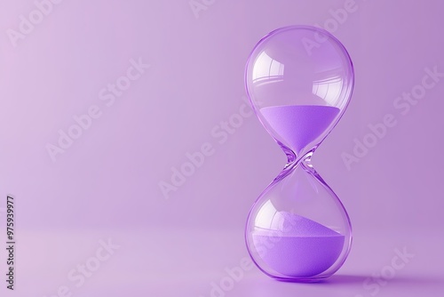 Purple hourglass on a violet background. photo