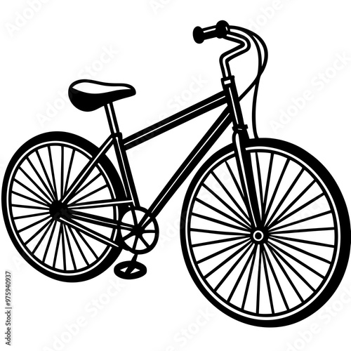 Bicycle silhouette vector art illustration photo