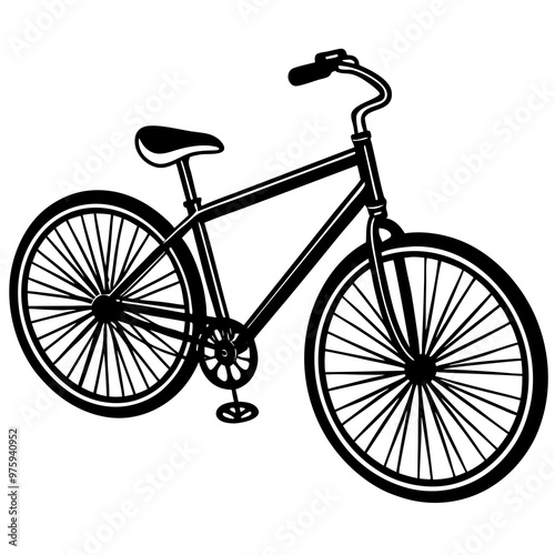 Bicycle silhouette vector art illustration photo