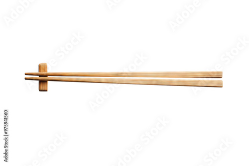 A pair of chopsticks on a white background	