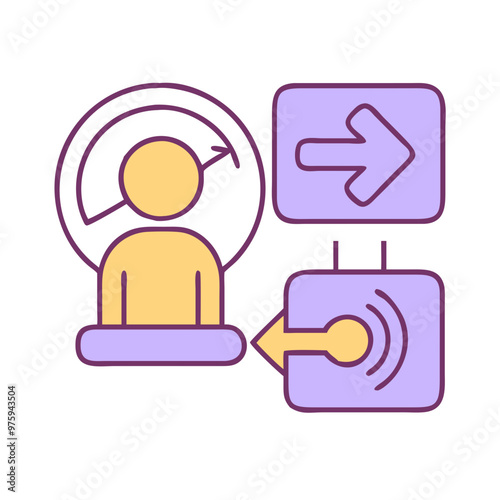 Adaptive Driving Icon in Blue, Lavender, and Peach Tones