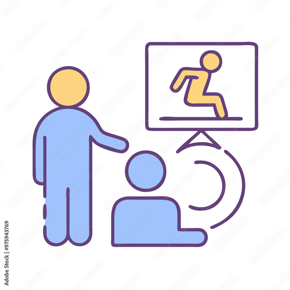 Disability Training Icon in Blue, Lavender, and Peach Tones Disability Training Icon in Blue, Lavender, and Peach Tones