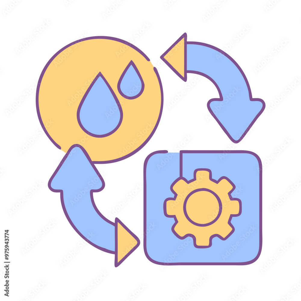 Environmental Controls Icon in Blue, Lavender, and Peach Tones