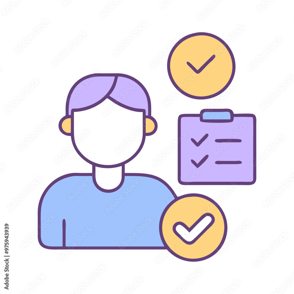 Personal Assistant Icon in Blue, Lavender, and Peach Tones Personal Assistant Icon in Blue, Lavender, and Peach Tones