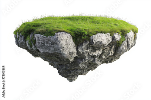 Floating island on a white background