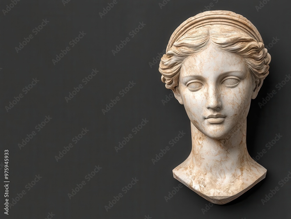 Female symbol carved in marble, classical sculpture style, 3D illustration Female symbol carved in marble, classical sculpture style, 3D illustration