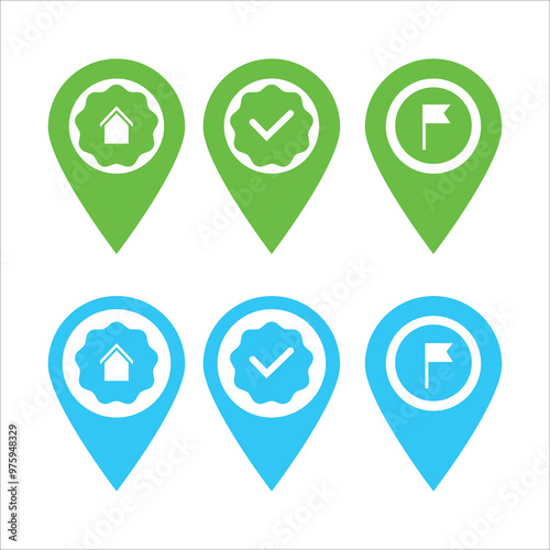 Free Download Location Pin Icon Set for Navigation and Geolocation Designs vector - GFXLoad