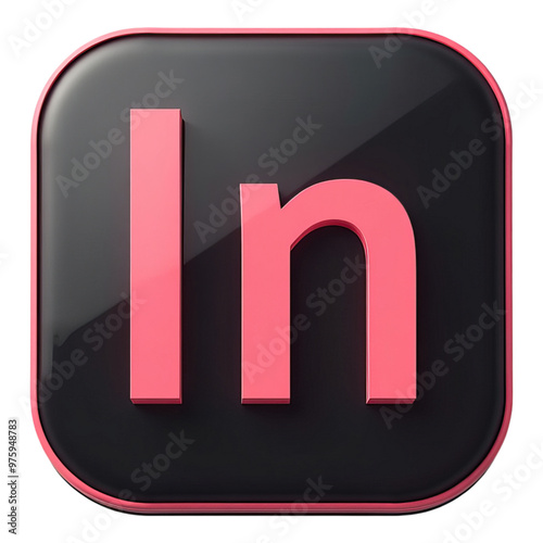 adobe indesign icon 3d button design software isolated on png transparent background
