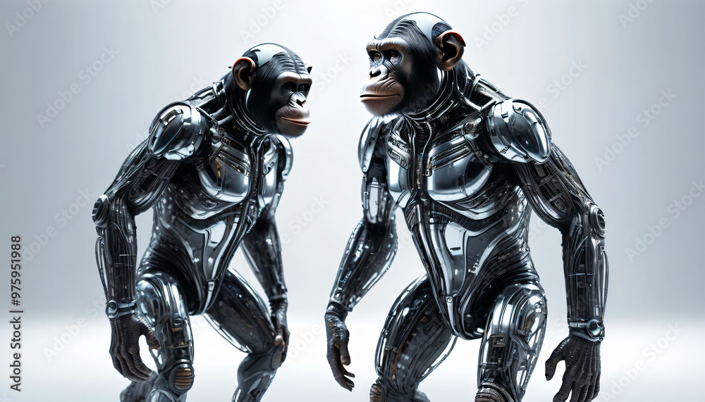 Fototapeta premium a futuristic chimpanzee