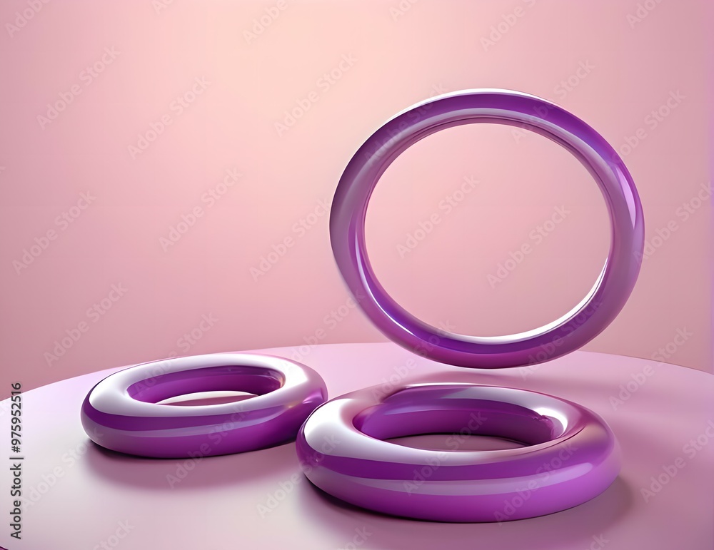 3D Render Spiral Rings Purple, Futuristic Background, 3D Art 3D Render Spiral Rings Purple, Futuristic Background, 3D Art