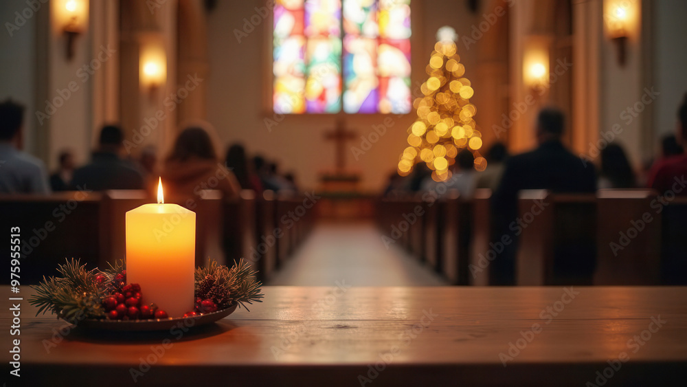 Christmas in church with copy space Christmas in church with copy space