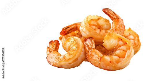 Fresh, cooked shrimp photo