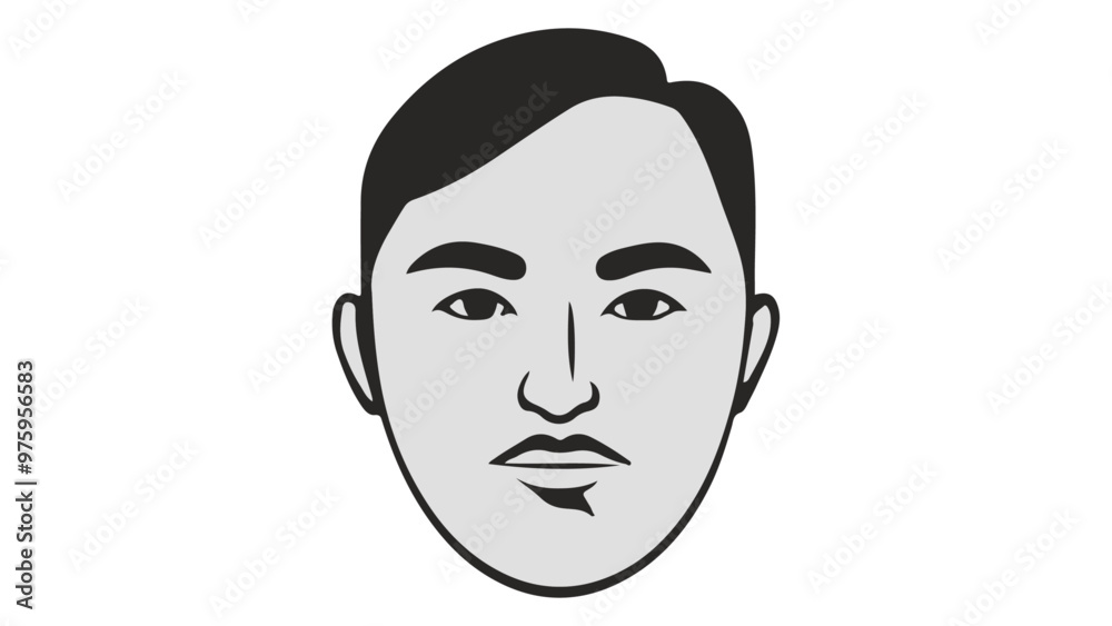 person face illustration with little mustache person face illustration with little mustache