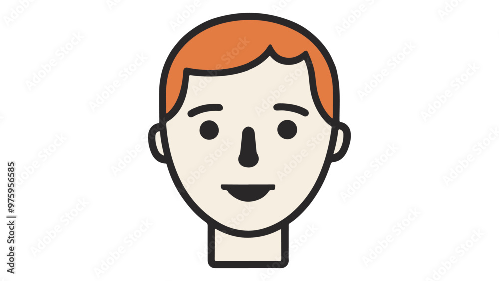 simple person with orange hair illustration