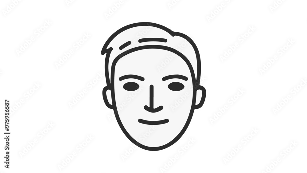 simple person face vector outline illustration simple person face vector outline illustration