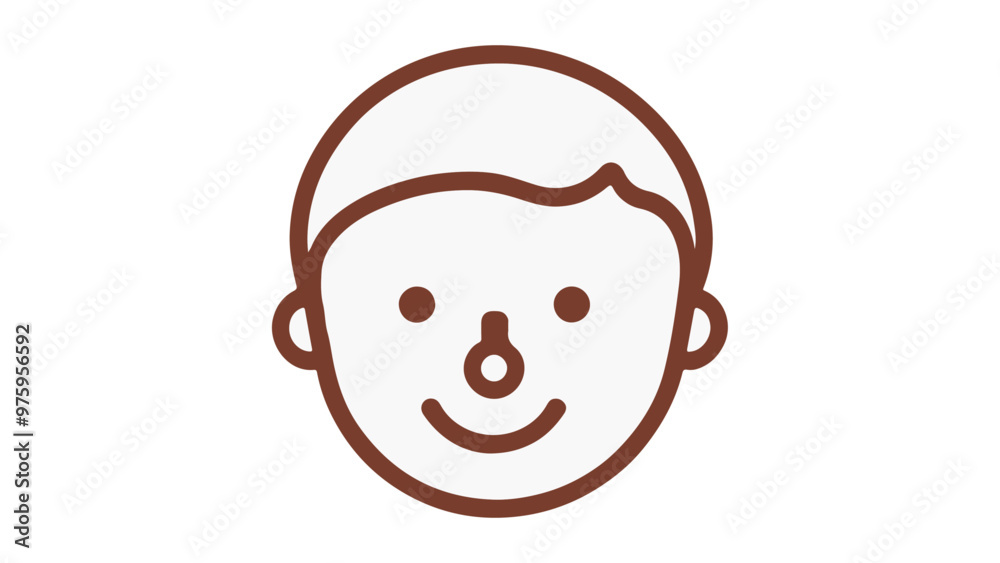 cute boy face symbol illustration outline art cute boy face symbol illustration outline art