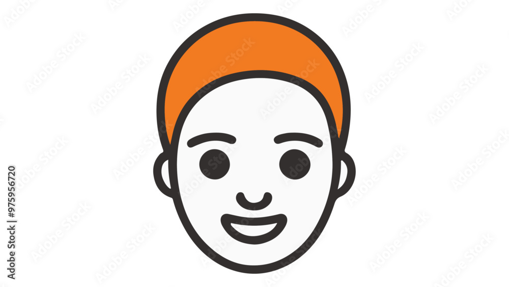 smiling kid with orange hair simple icon smiling kid with orange hair simple icon