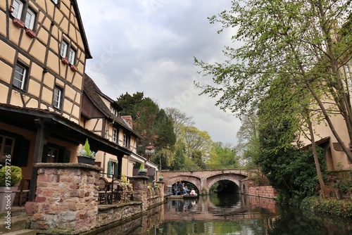 Old town and canal in Colmar, France