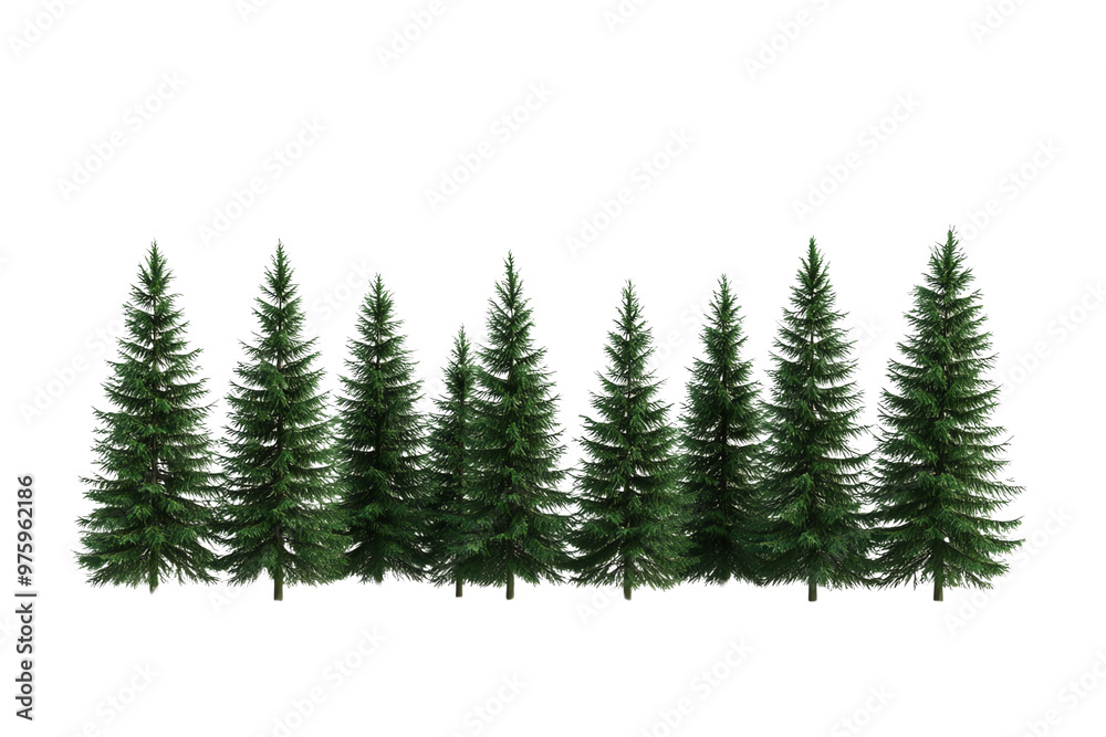Obraz premium A group of lush, green evergreen trees\