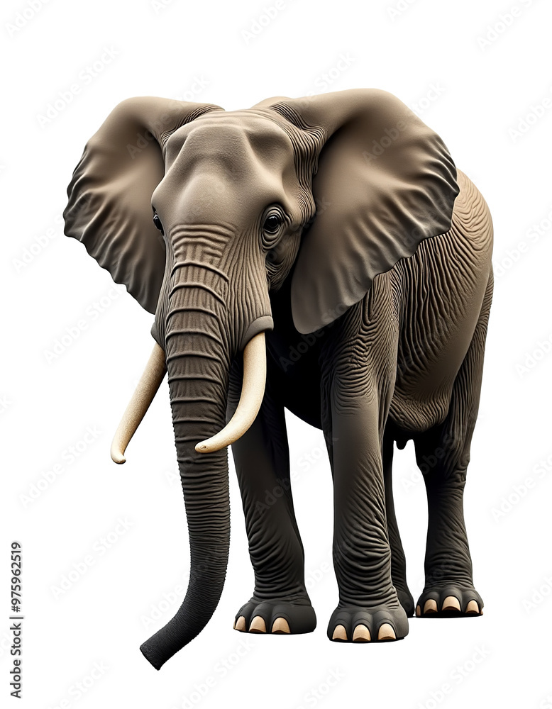 Fototapeta premium Isolated Elephant Silhouette: Transparent PNG for Graphic Design Projects