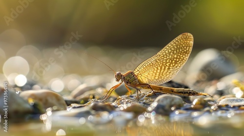 mayfly near river wallpaper