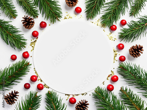 Christmas wreath border for festive decorations