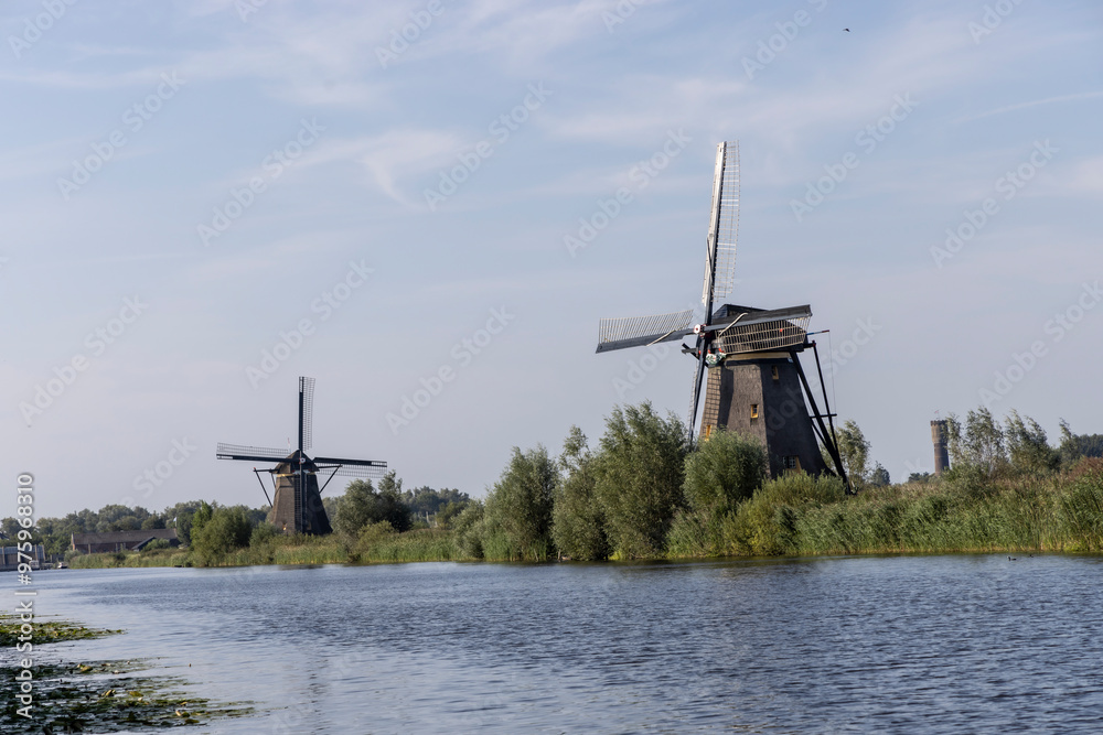 historic windmills at Kinderdijk in the Netherlands