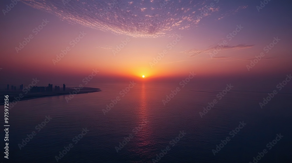 Fototapeta premium Beautiful sunset over the Arabian Gulf
