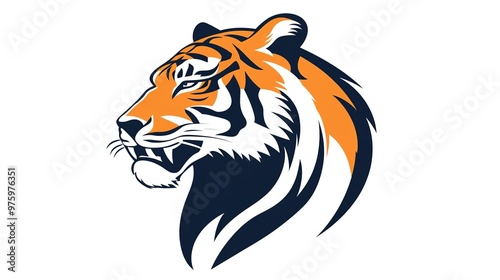 Tiger logo featuring a sleek and bold design, ideal for branding and identity purposes, showcasing the powerful and dynamic essence of the tiger.