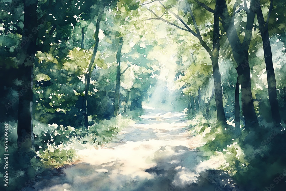 Fototapeta premium High-angle perspective of a serene forest clearing