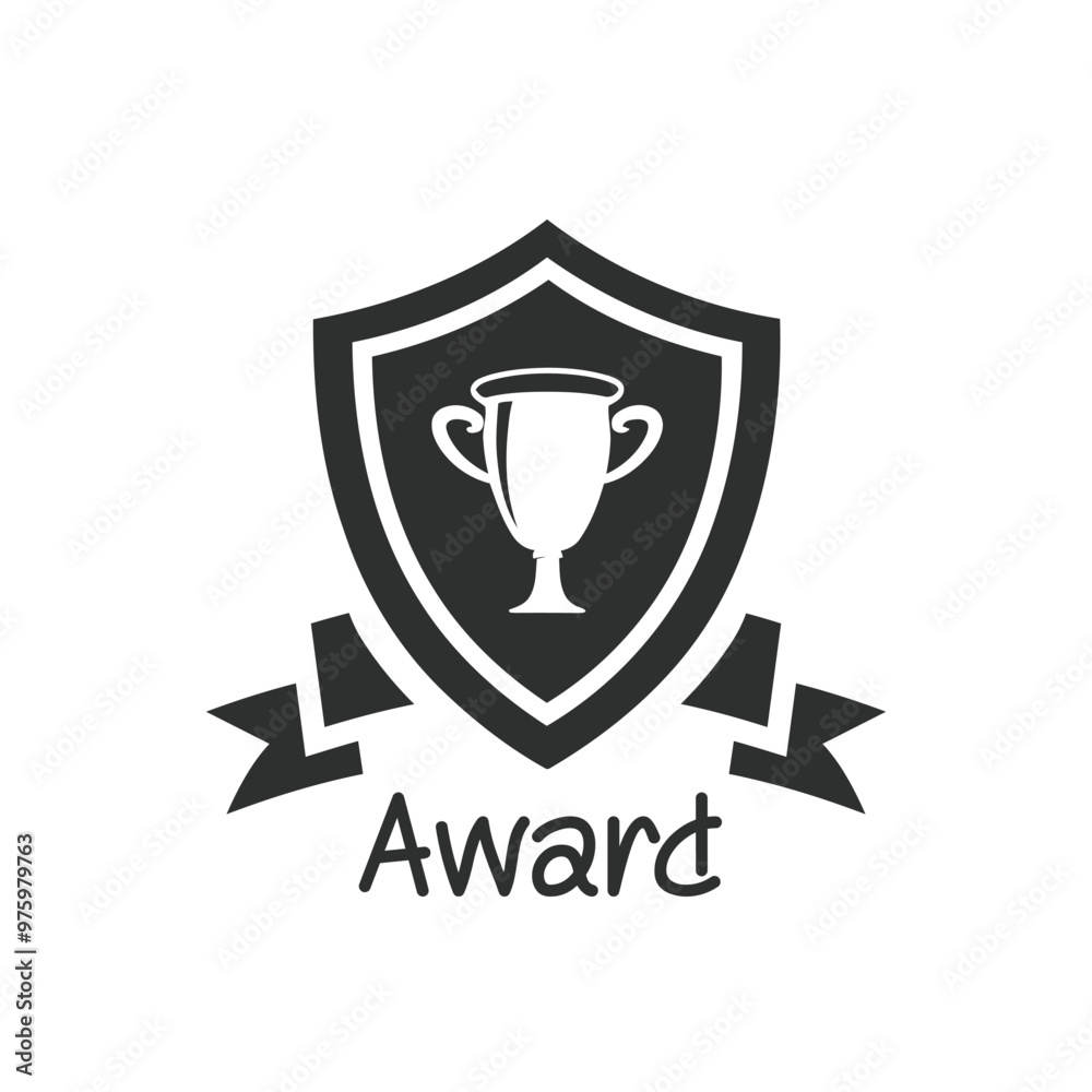 Award Shield Star vector. black shield star badge. Police Badge Outline vector